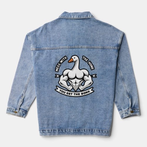 Funny Cute About Silly Duck Goose Meme  Denim Jacket