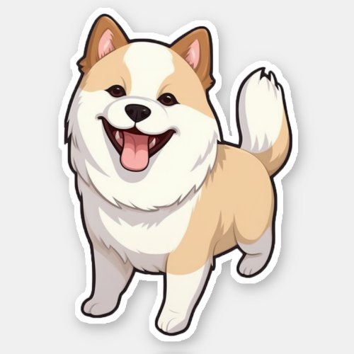 Funny cute adorable akita dog  sticker