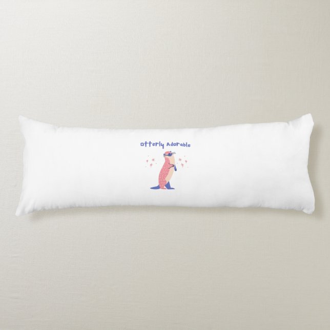 Funny cute adorable otter puns body pillow (Front)