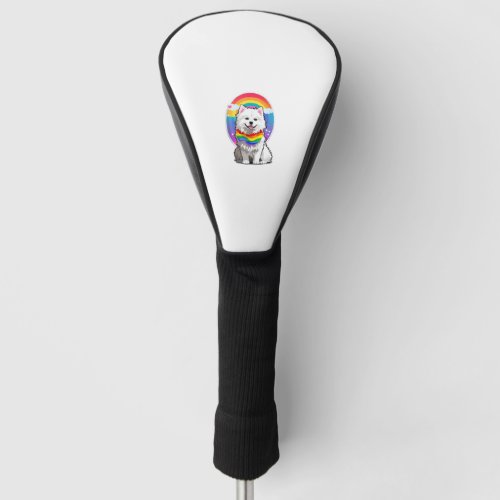 Funny Cute American Eskimo Dog Rainbow Gay Pride M Golf Head Cover