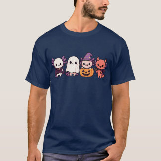 Funny Cute and Simple Axolotl in Halloween Costume T-Shirt