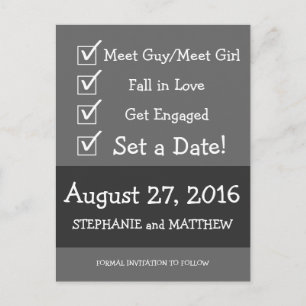Funny Cute and Unique Checklist Save the Date Announcement Postcard