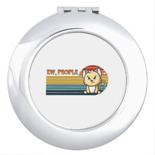 Funny Cute Angry Cat People Compact Mirror