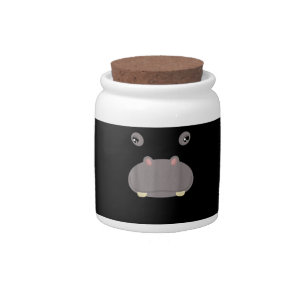 Funny Cute Animal Face Hippo Costume Halloween Candy Jar
