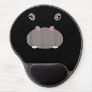Funny Cute Animal Face Hippo Costume Halloween Gel Mouse Pad