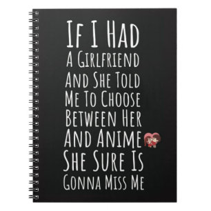 Funny Cute Anime Gifts For Him Men Boys Humor Notebook