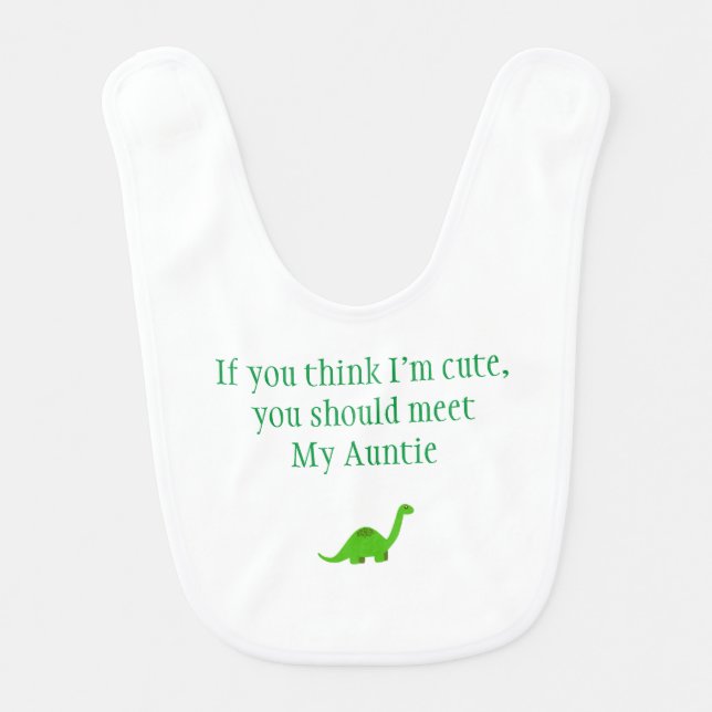 Funny Cute Auntie Baby Bib (Front)