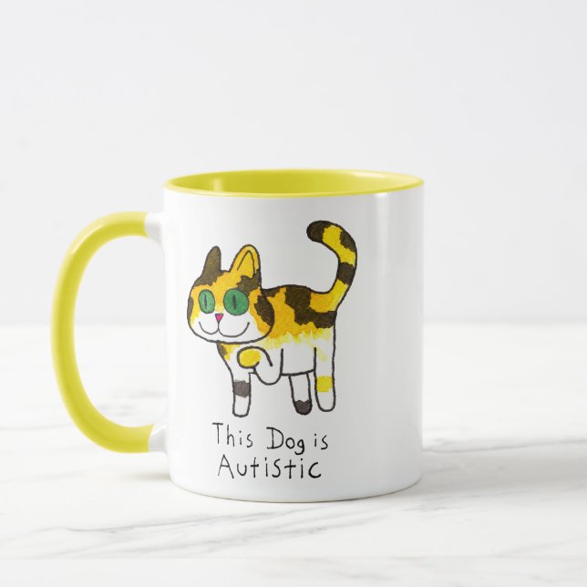 Funny Cute Autistic Dog Comic Mug (Left)