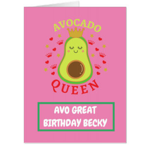 Funny Cute Avocado Happy Birthday Card