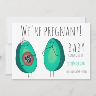 Funny cute avocado ultrasound photo pregnancy announcement