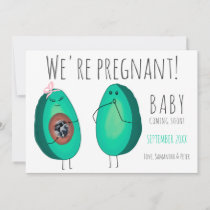 Funny cute pregnant avocado couples baby pregnancy announcement | Zazzle