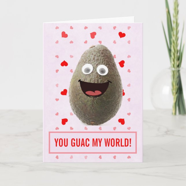 Funny Cute Avocado Valentines Day Card (Front)