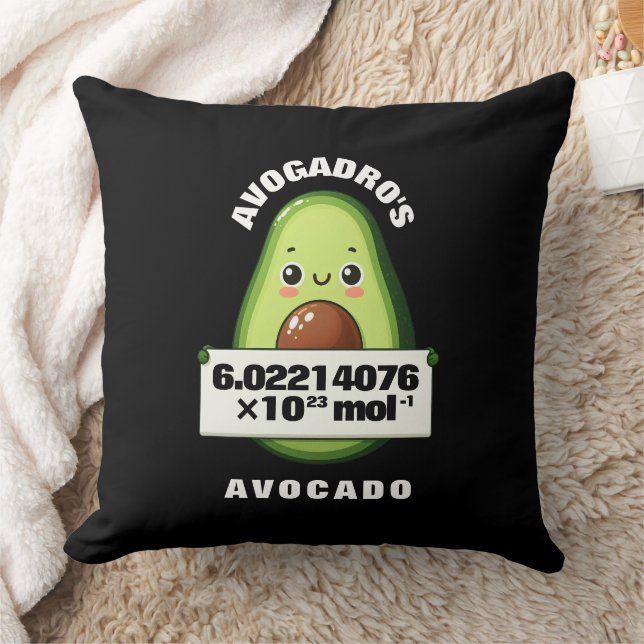 Funny Cute Avogadro's Avocado Throw Pillow (Blanket)