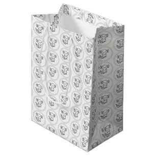 Funny cute Axolotl Squad custom editable black Medium Gift Bag