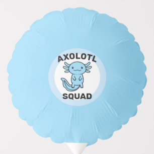Funny cute Axolotl Squad custom editable blue Balloon