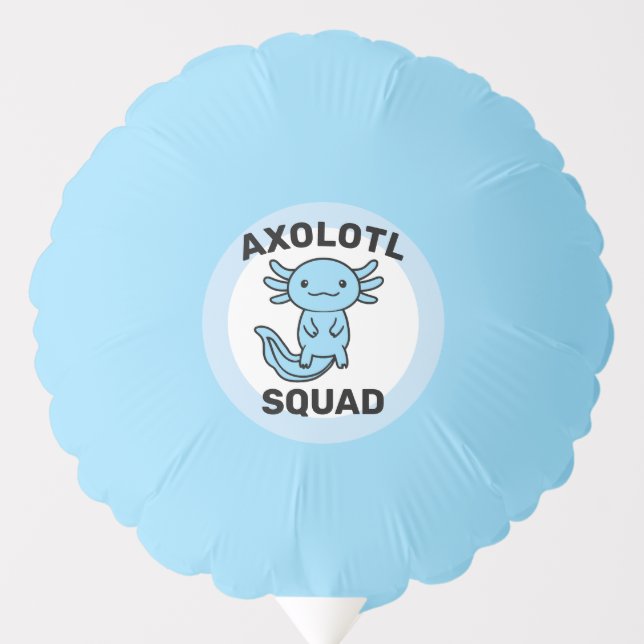 Funny cute Axolotl Squad custom editable blue Balloon (Front)