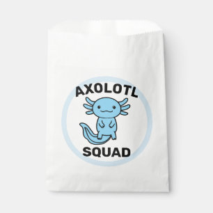 Funny cute Axolotl Squad custom editable blue Favor Bag