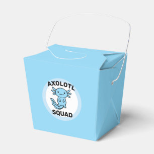 Funny cute Axolotl Squad custom editable blue Favor Boxes