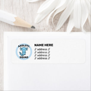 Funny cute Axolotl Squad custom editable blue Label