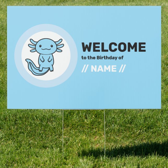 Funny cute Axolotl Squad custom editable blue Sign (Insitu)