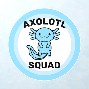 Funny cute Axolotl Squad custom editable blue Wall Decal
