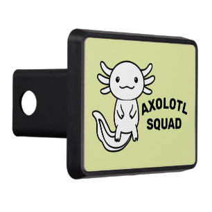 Funny cute Axolotl Squad custom editable green Hitch Cover