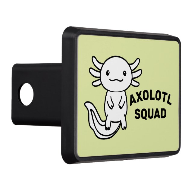 Funny cute Axolotl Squad custom editable green Hitch Cover (Right)