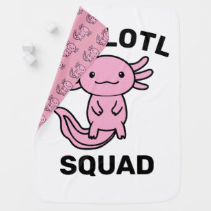 Funny cute Axolotl Squad custom editable pink Baby Blanket