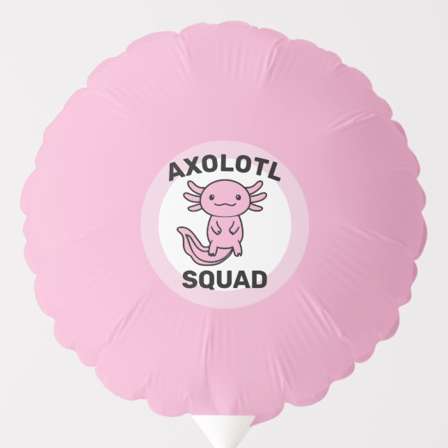 Funny cute Axolotl Squad custom editable pink Balloon (Front)