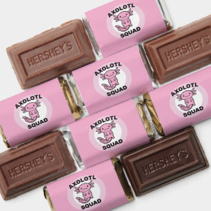 Funny cute Axolotl Squad custom editable pink Hershey's Miniatures