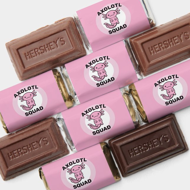 Funny cute Axolotl Squad custom editable pink Hershey's Miniatures (Assorted)