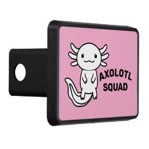 Funny cute Axolotl Squad custom editable pink Hitch Cover