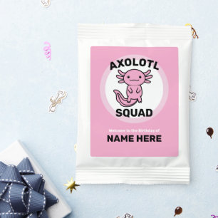 Funny cute Axolotl Squad custom editable pink Hot Chocolate Drink Mix