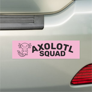 Funny cute Axolotl Squad Party editable blue pink Car Magnet