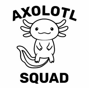 Funny cute Axolotl Squad Party editable blue pink Cutout