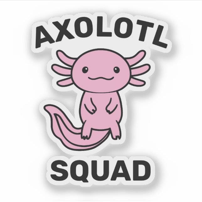 Funny cute Axolotl Squad Party editable blue pink Sticker (Front)