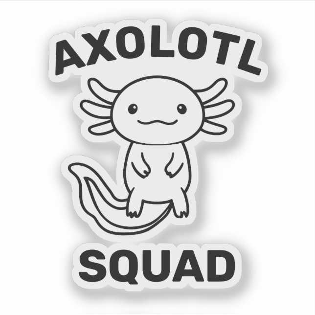 Funny cute Axolotl Squad Party editable blue pink Sticker (Front)