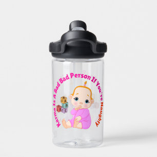 Funny, Cute Baby Cubes Karma Is A Bad Bad Person Water Bottle