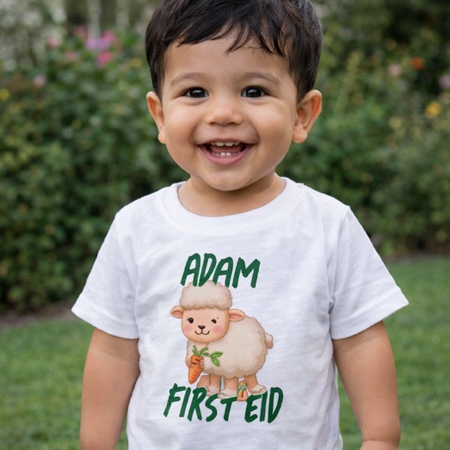 Funny cute Baby First Eid Adha funny Baby Name T-Shirt (Creator Uploaded)