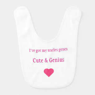 Funny Cute Baby Girl Uncle Bib