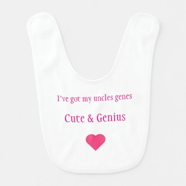 Funny Cute Baby Girl Uncle Bib (Front)