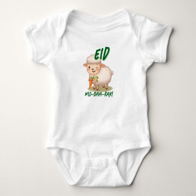 Funny cute Baby Sheep Eid Adha funny Baby Name Bodysuit (Front)