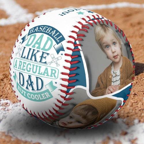 Funny Cute Baseball Dad 4 Photo Father Gift