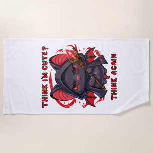 Funny Cute Bat Mage Beach Towel