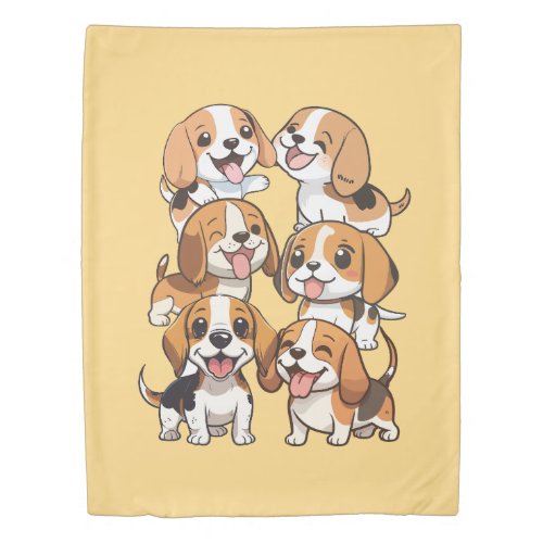 funny cute beagle dogs duvet cover