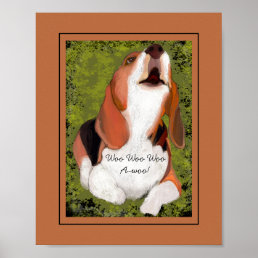 Funny, Cute Beagle&#39;s Howling Poster
