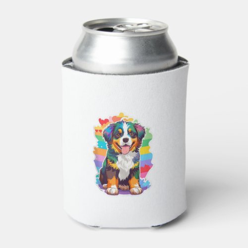 Funny Cute Bernese Mountain Rainbow Gay Pride Mont Can Cooler