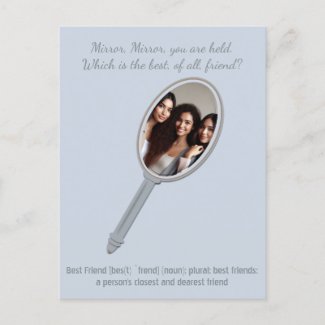Funny, Cute Best Friend Wish, Photo Vintage Mirror