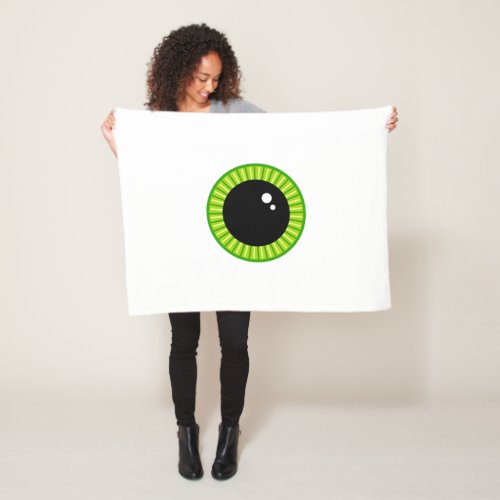 Funny Cute Big Green Eyeball Fleece Blanket