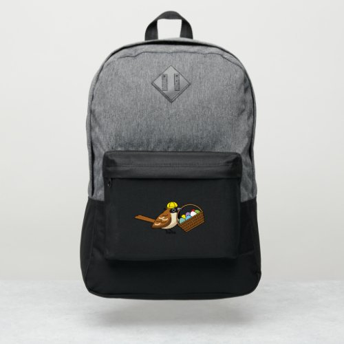 Funny Cute Bird with Colorful Eggs Basket Port Authority Backpack